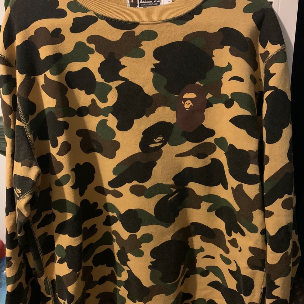 BAPE CAMO CREW SIZE L